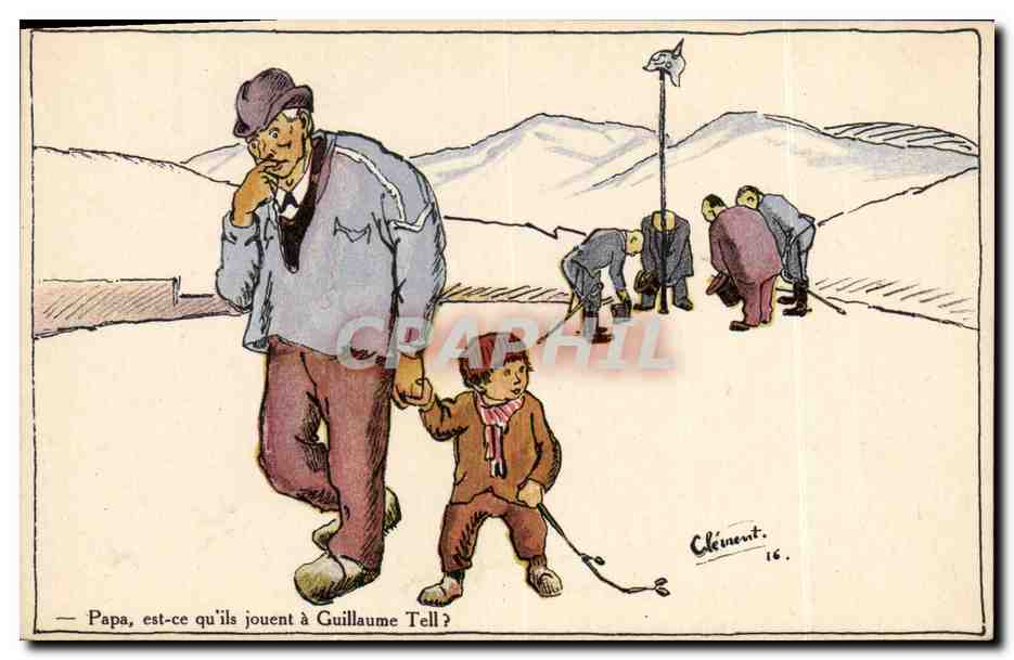 CPA Fantaisie Illustrateur Enfant Papa est ce qu'ils jouent a Guillaume Telle 