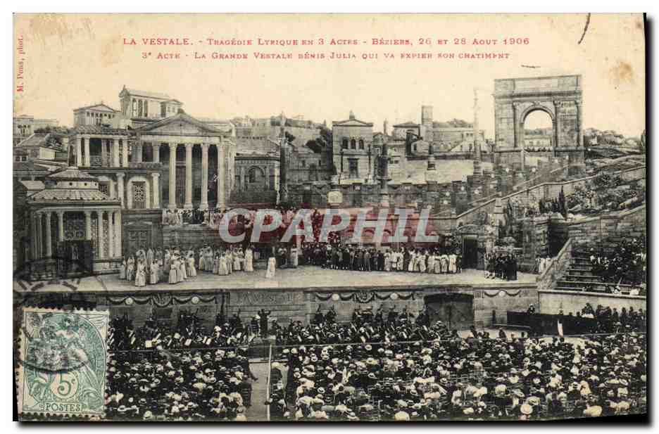 CPA Theatre La Vestale Tragedie lyrique Beziers La grande vestale 