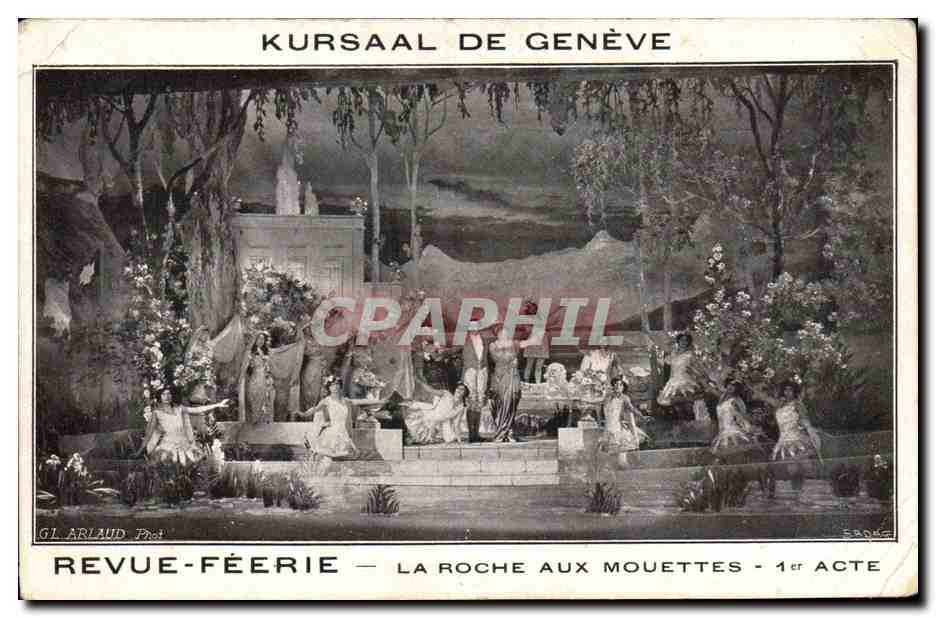 CPA Theatre Kursaal de Geneve Revue Feerie la roche aux Mouettes 1er acte 
