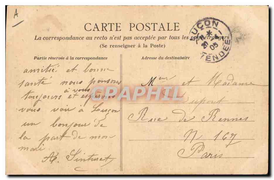 CPA Folklore Coiffe dite La Cabaniere  — Verso