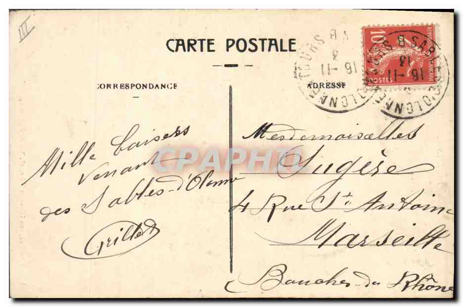 CPA Folklore Petites sablaises Enfants  — Verso