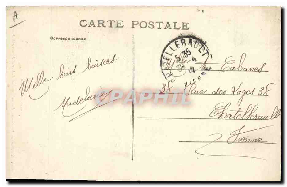 CPA Folklore Sablaise Ane Mule  — Verso
