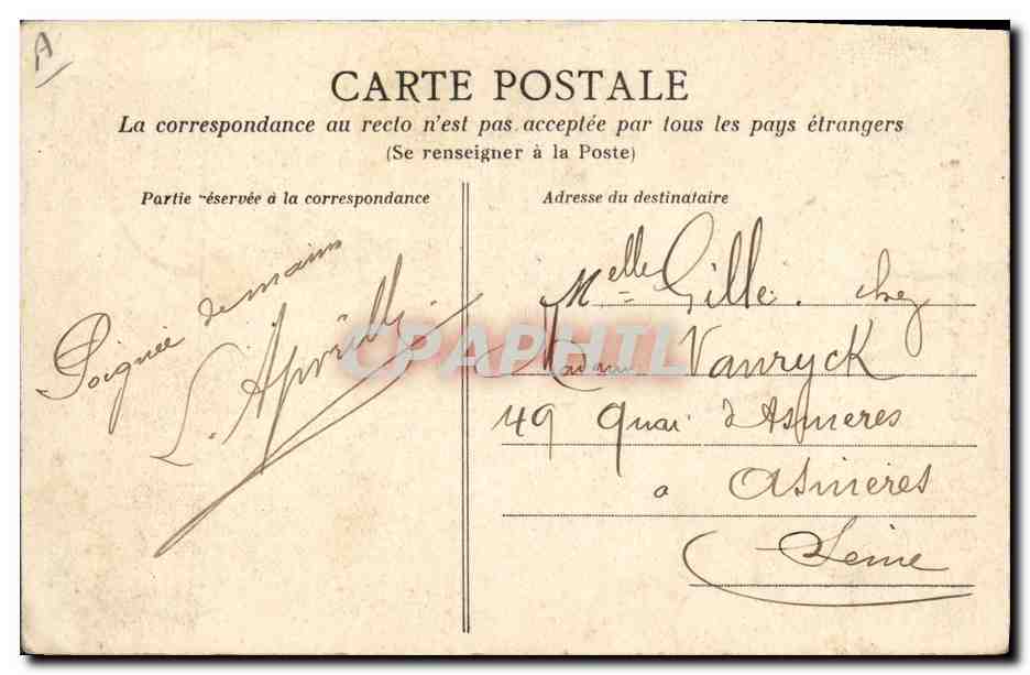 CPA Folklore Anjou Coiffe des Bords de la Loire  — Verso