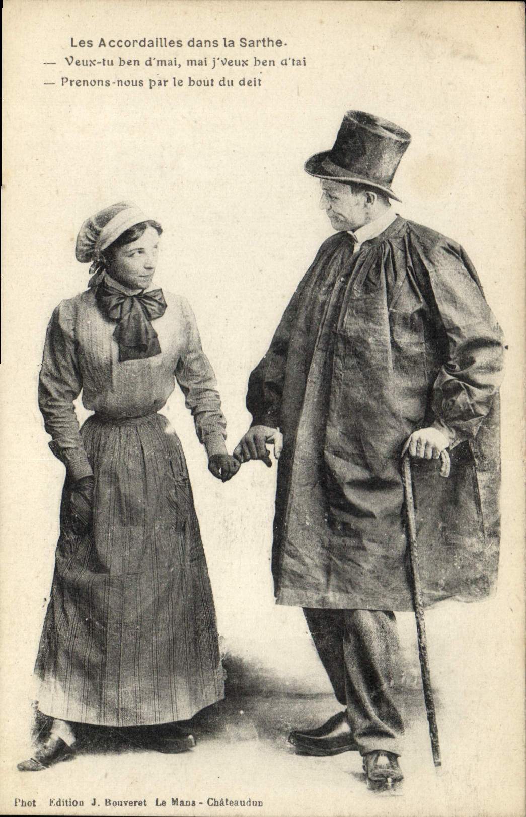 CPA Folklore Les accordailles dans la Sarthe 