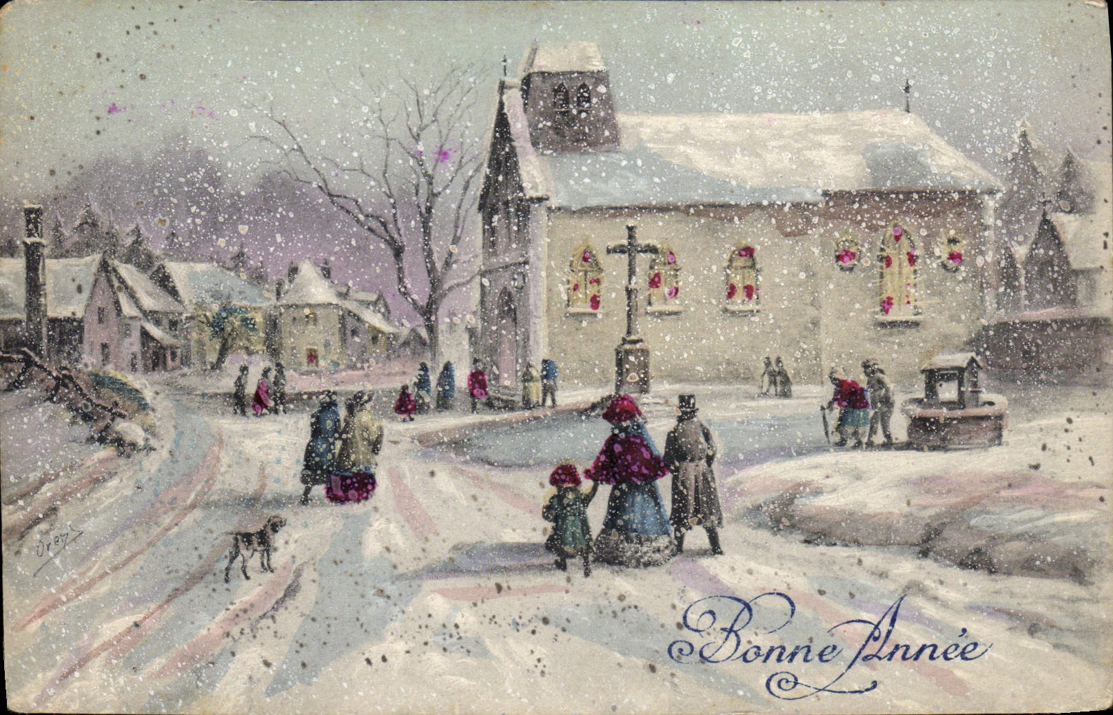 CPA Fantaisie Illustrateur Bonne annee 
