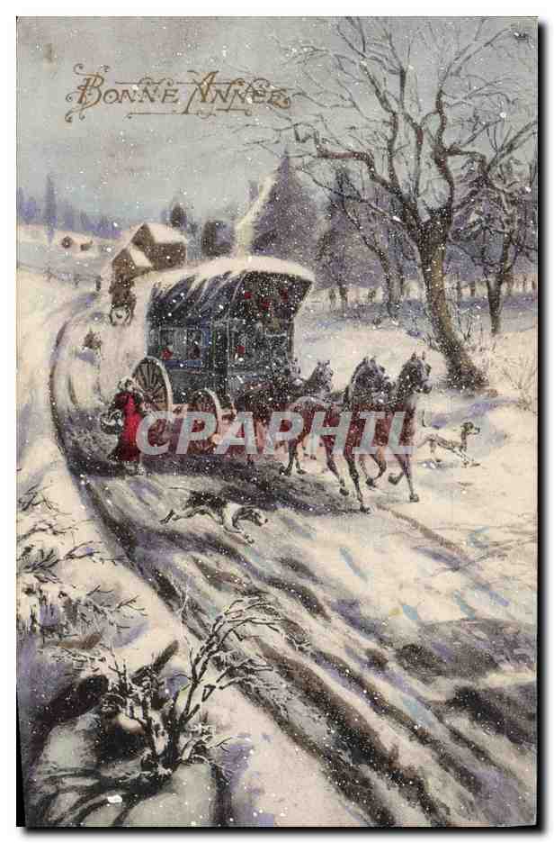 CPA Fantaisie Illustrateur Caleche Chevaux 