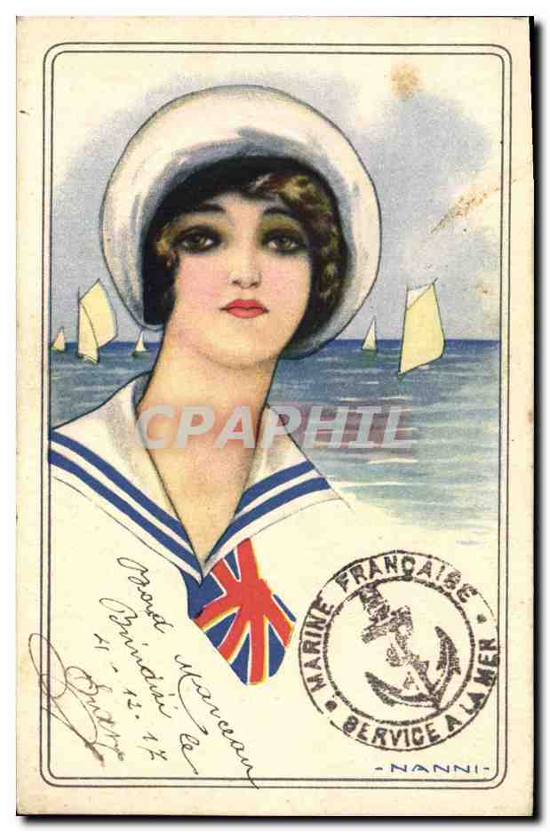 CPA Fantaisie Illustrateur Nanni Femme Marin 