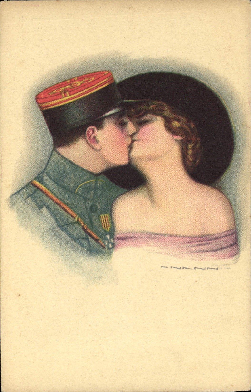 CPA Fantaisie Illustrateur Nanni Femme Militaria 
