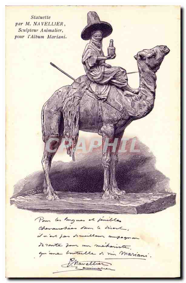 CPA Fantaisie Illustrateur Statuette par M Navellier Mariani Chameau 