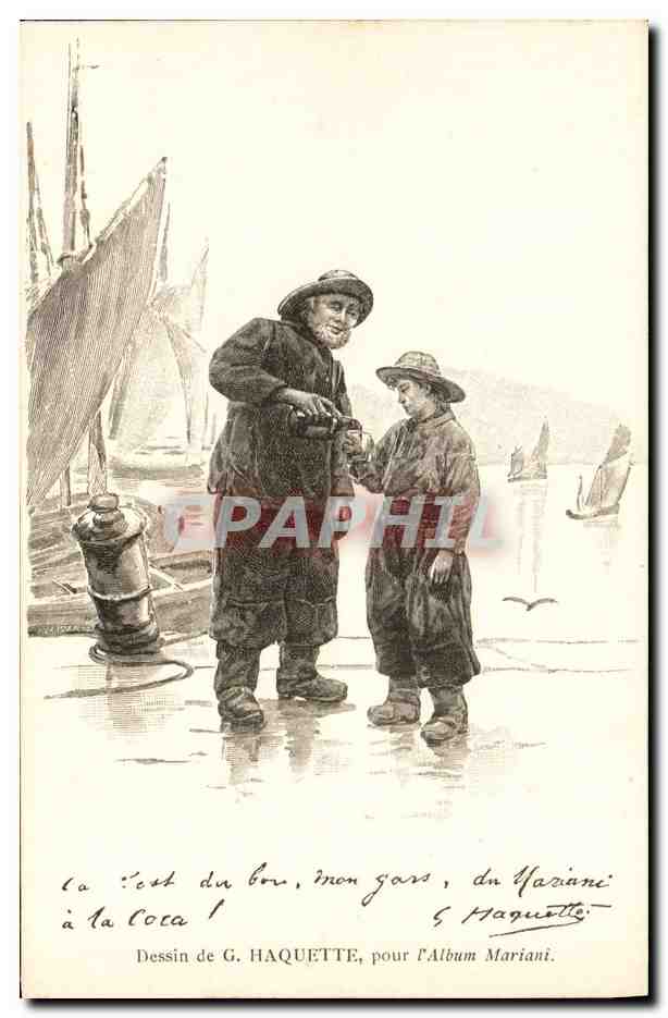 CPA Fantaisie Illustrateur Haquette Mariani Marins Pecheurs Bateaux 