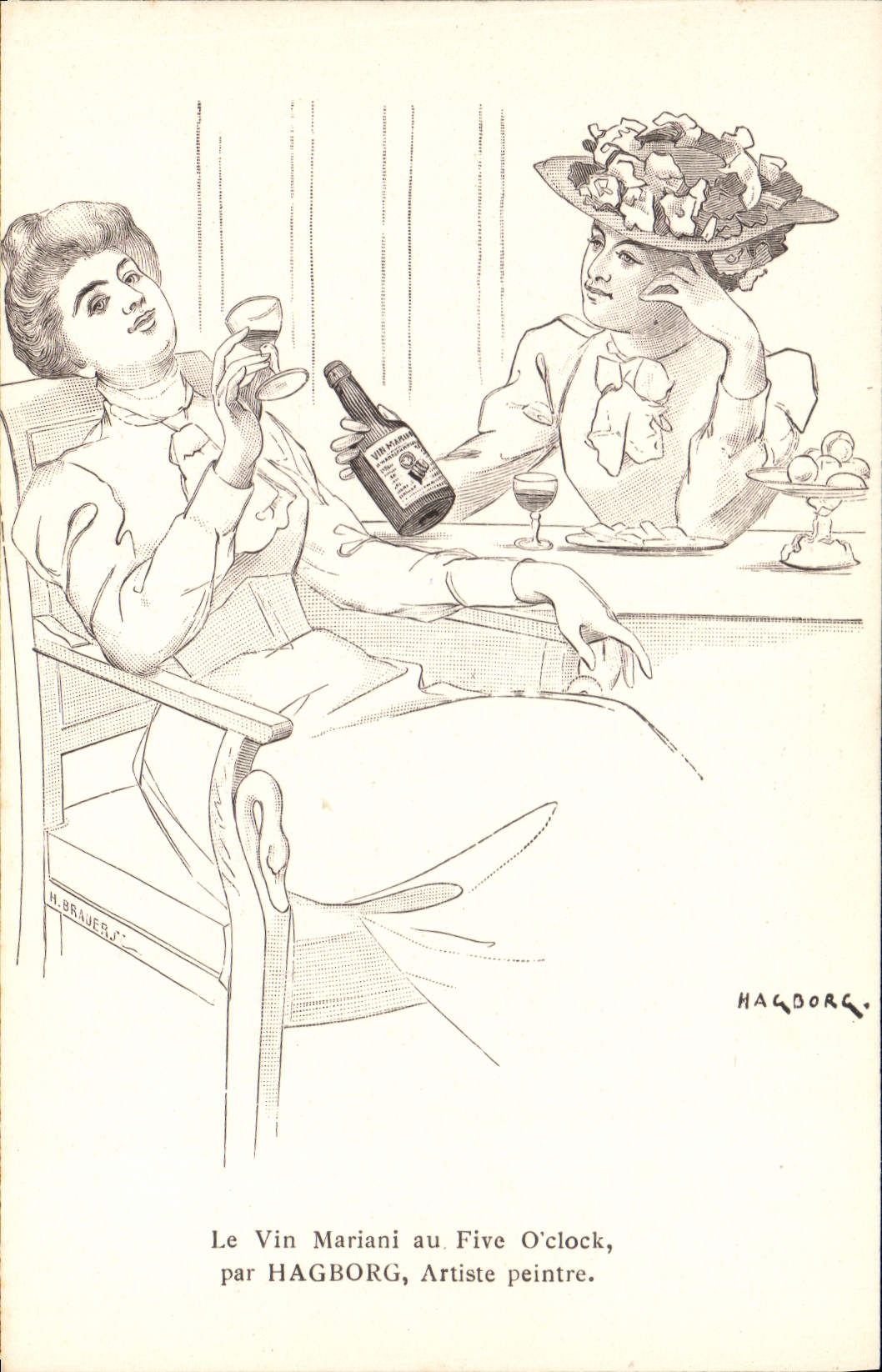 CPA Fantaisie Illustrateur Le Vin Mariani au Five O clock Hagborg 