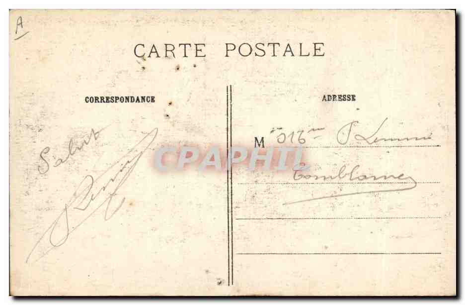 CPA Billard Creil Maisons bombardees par les Allemands Militaria Cafe Billard — Rückseite