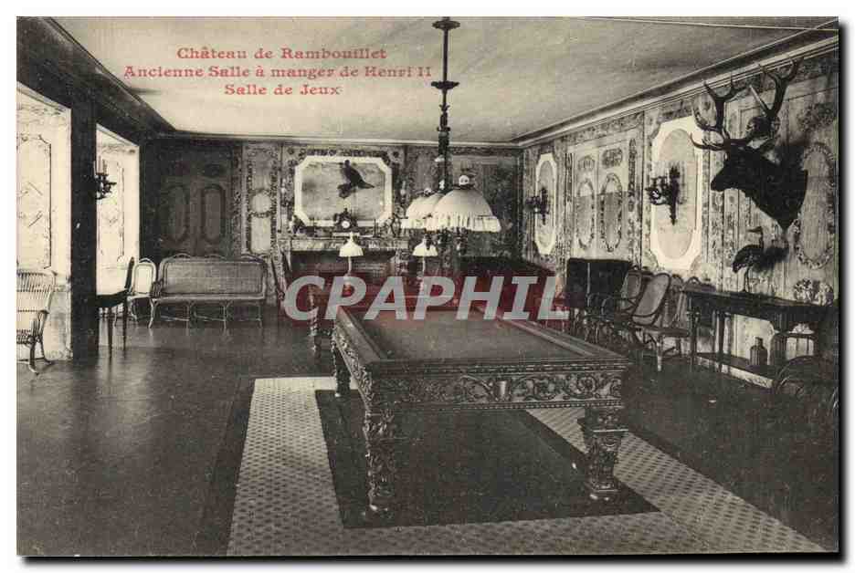 CPA Billard Chateau de Rambouillet Ancienne salle a manger de Henri II Salle de jeux