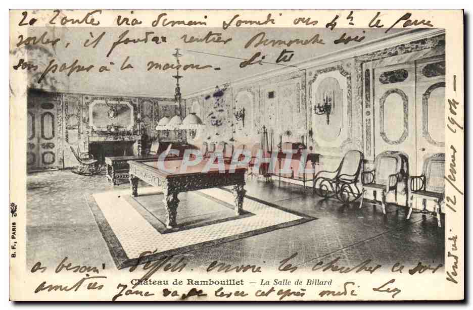CPA Billard Chateau de Rambouillet Salle de billard