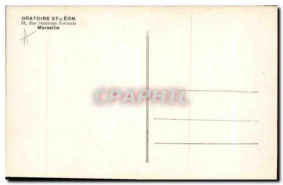 CPA Billard Oratoire St leon Rue Stanislas Torrents Marseille Le parloir — Verso