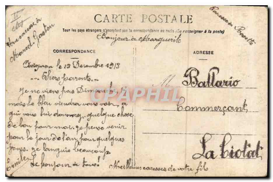 CARTE PHOTO Avignon Soldats Militaria Billard  — Rückseite