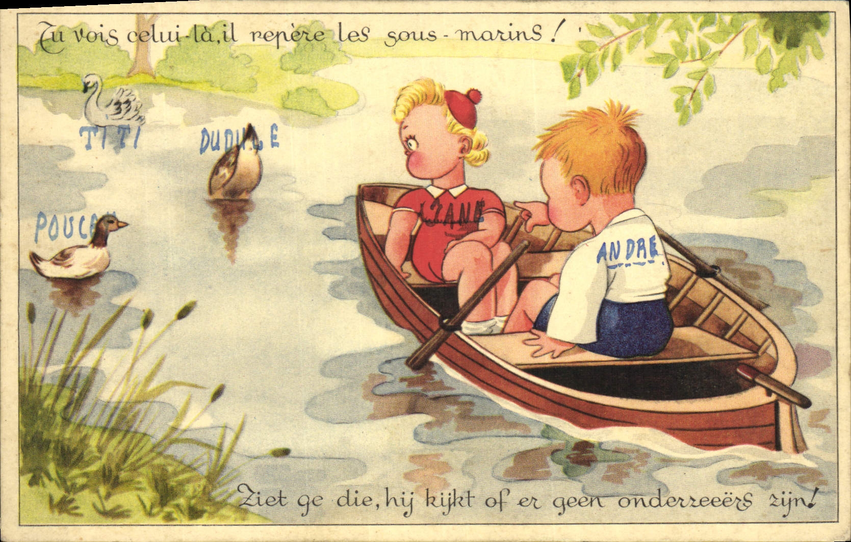 CPA Fantaisie Illustrateur Enfants Sous-marins 