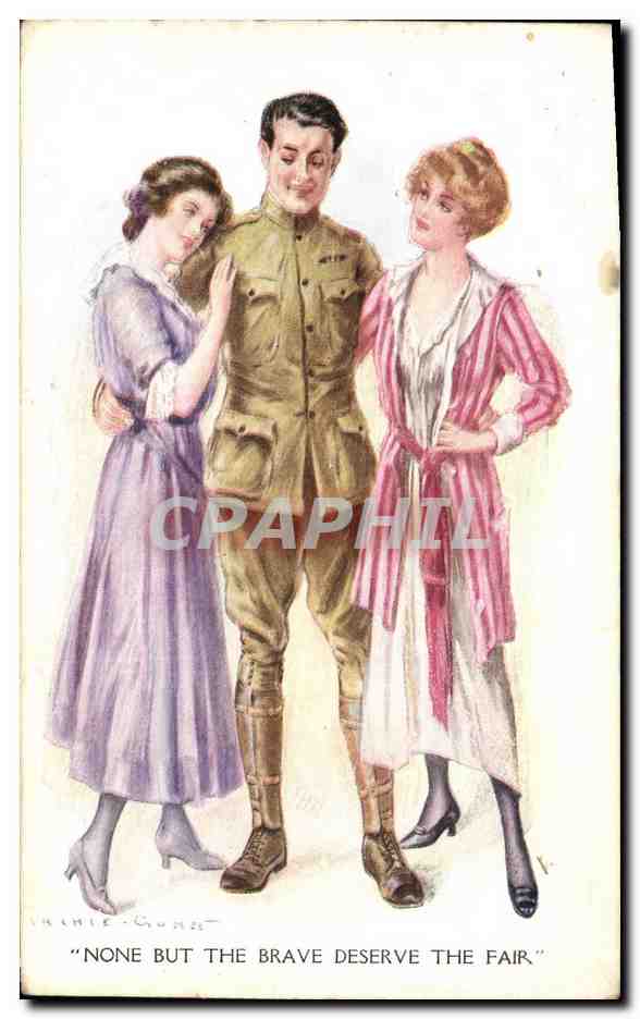 CPA Fantaisie Illustrateur Femmes Soldat Militaria 