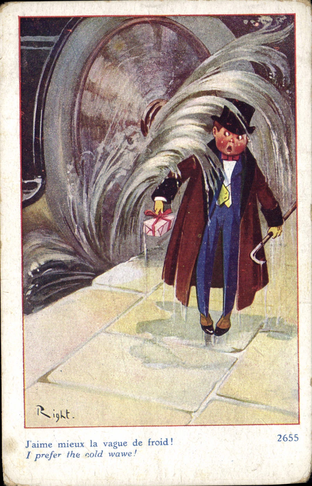 CPA Fantaisie Illustrateur Enfant J'aime mieux la vague de froid !