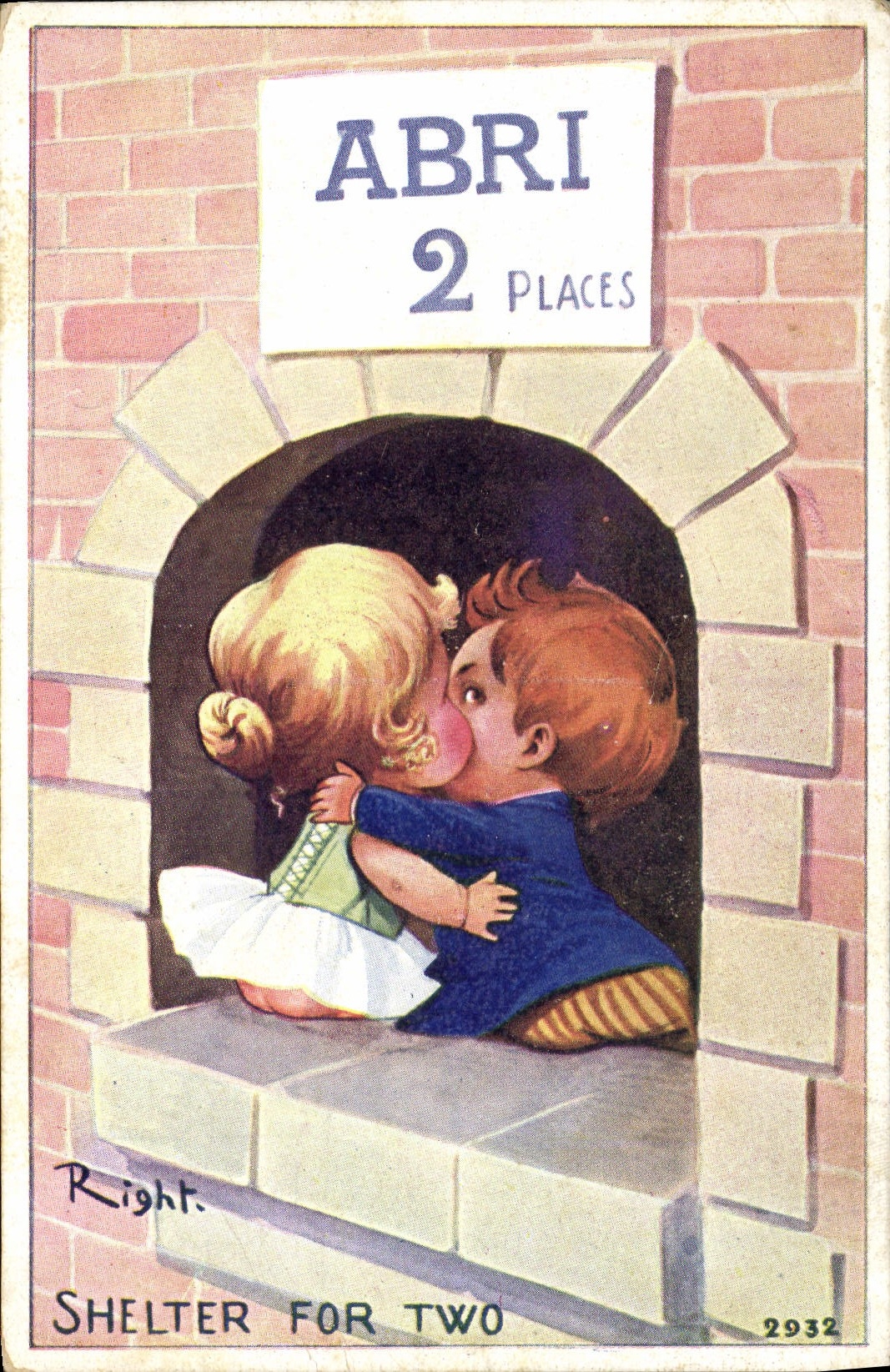 CPA Fantaisie Illustrateur Enfants Shelter for two 