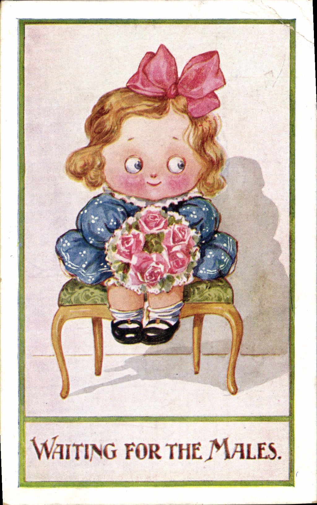CPA Fantaisie Illustrateur Enfant Waiting for the males