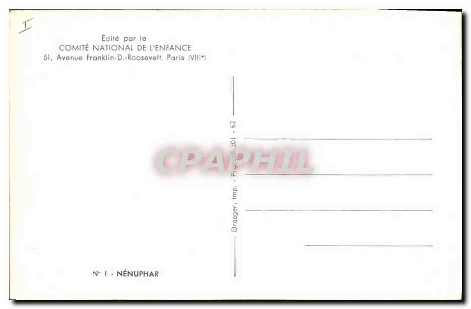 CPM Fantaisie Fleurs Nenuphar — Verso