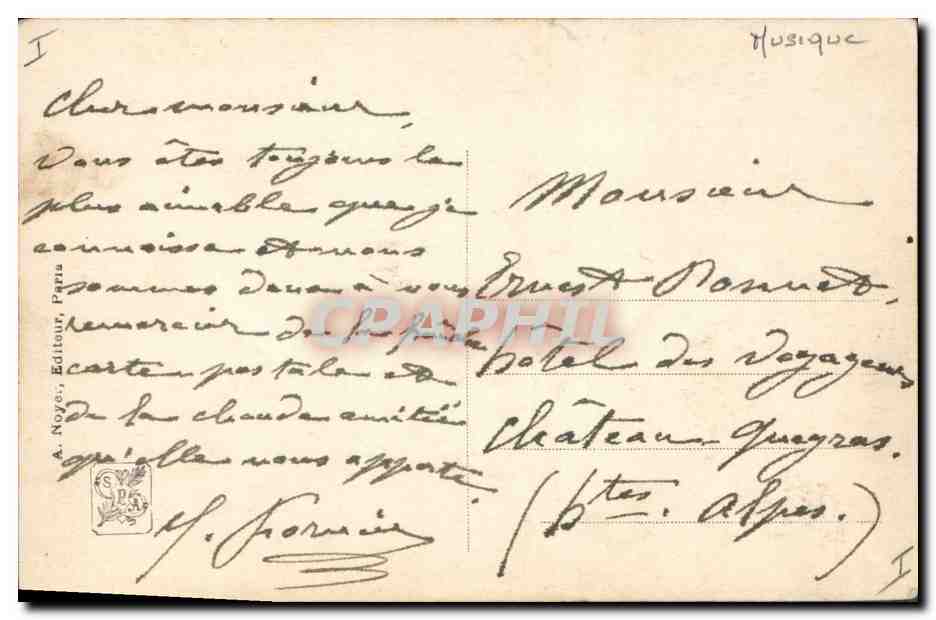CPA Salon 1911 Gros Jeunes filles au piano  — Verso
