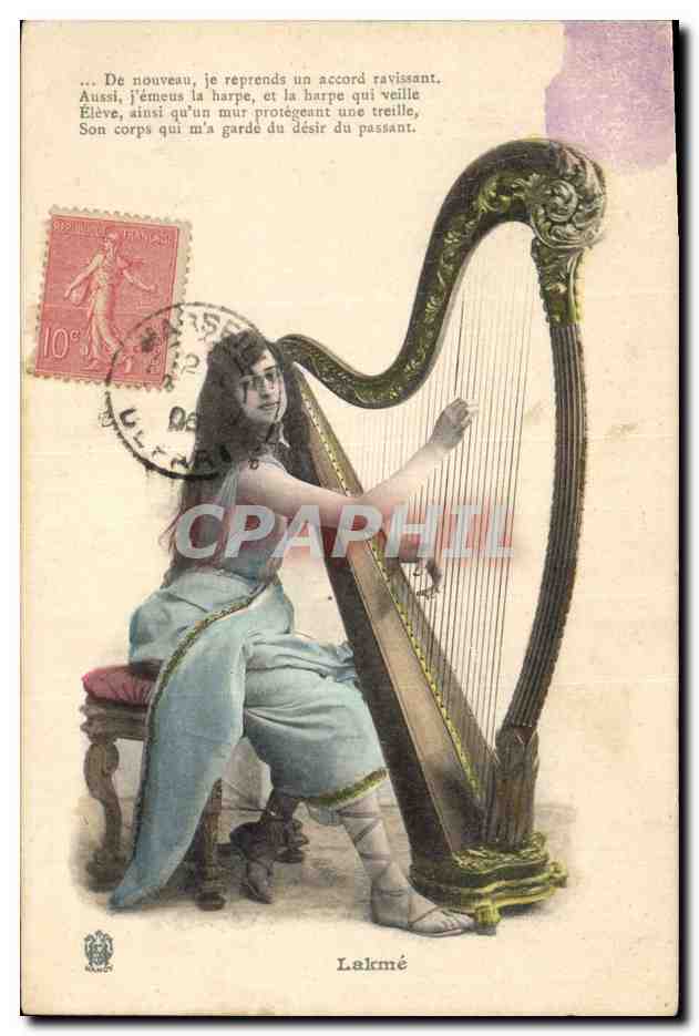 Femme jouant de la harpe — Lakmé — éditeur non visible