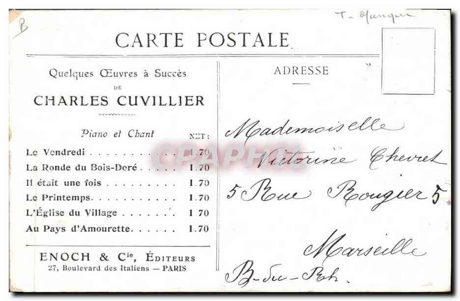 Charles Cuvillier — Portrait avec musique — Enoch & Cie, Paris — Reverso