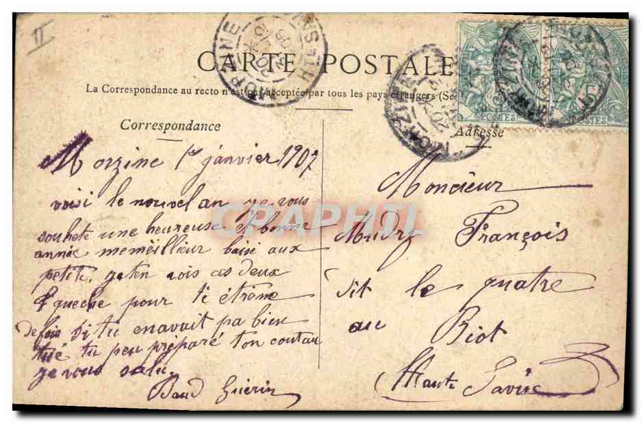 CPA Cochon Porc Enfant  — Verso