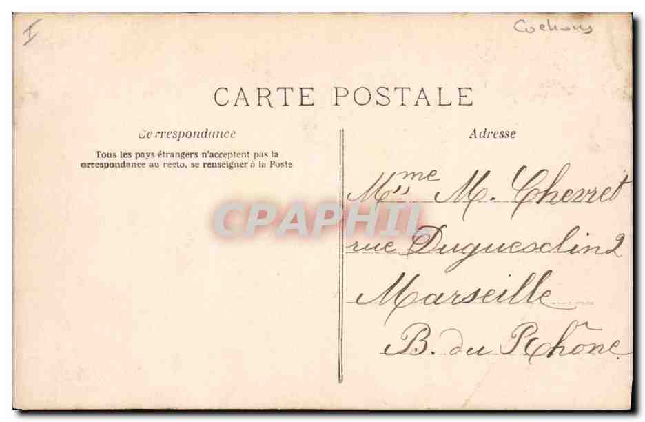 CPA Cochon Porc Enfant Poisson  — Rückseite