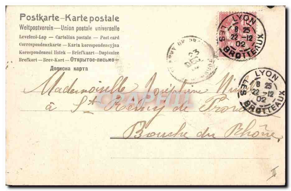 CPA Cochon Porc Femme  — Rückseite