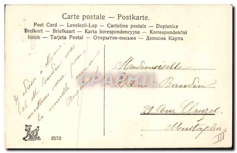 CPA Cochon Porc Femme Enfant  — Rückseite