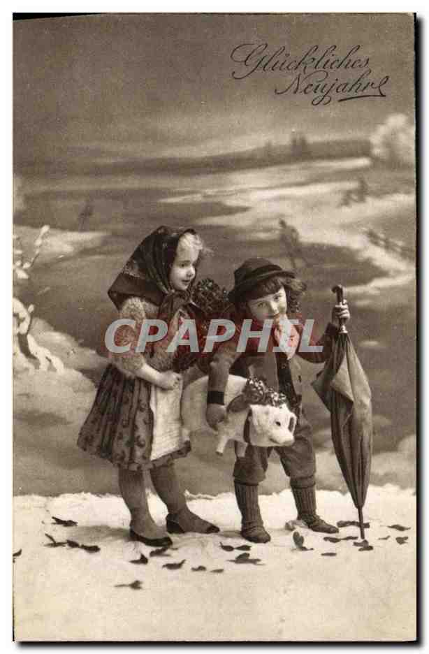 CPA Cochon Porc Enfants 