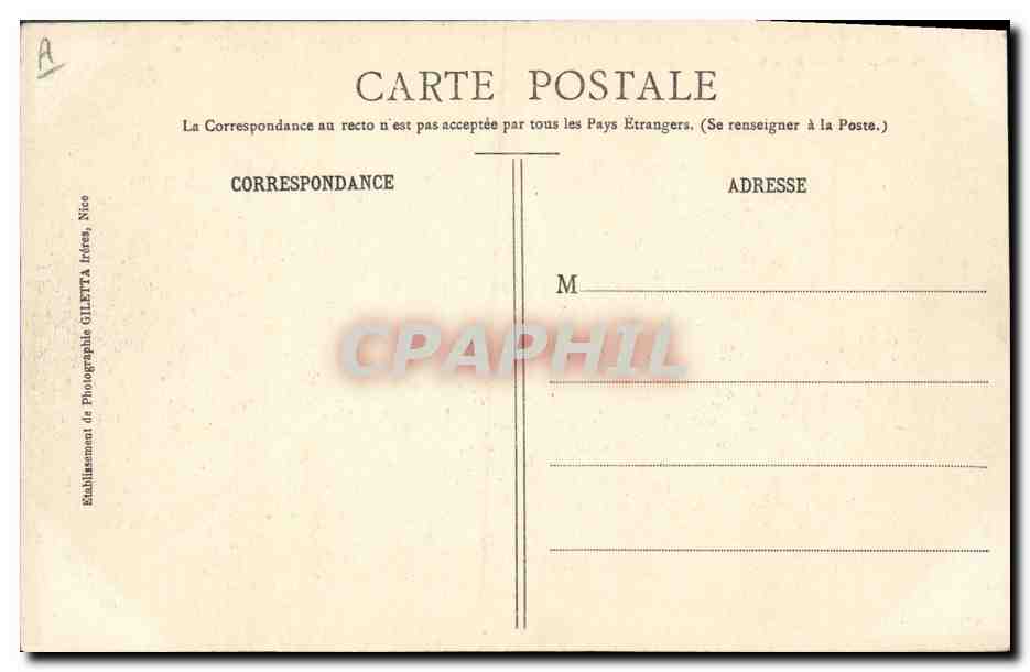 Revue passée aux Troupes alpines aux grands Prés de Levens — Édition Giletta, phot., Nice — Verso