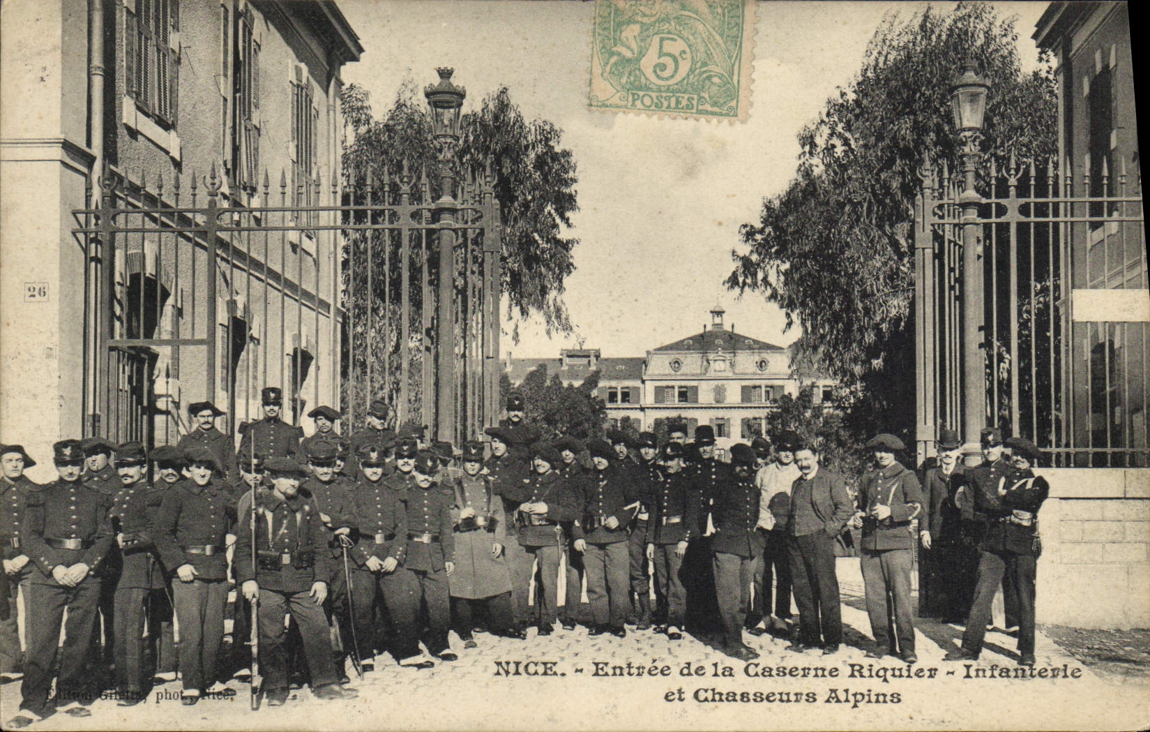 Nice - Entrée de la Caserne Riquier - Infanterie et Chasseurs Alpins