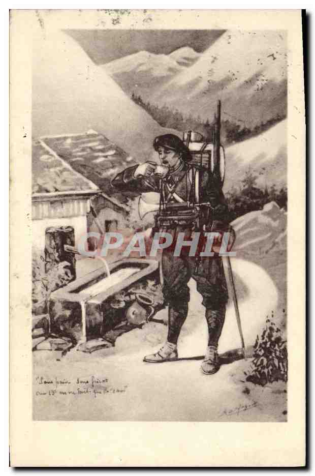 CPA Militaria Chasseurs alpins 