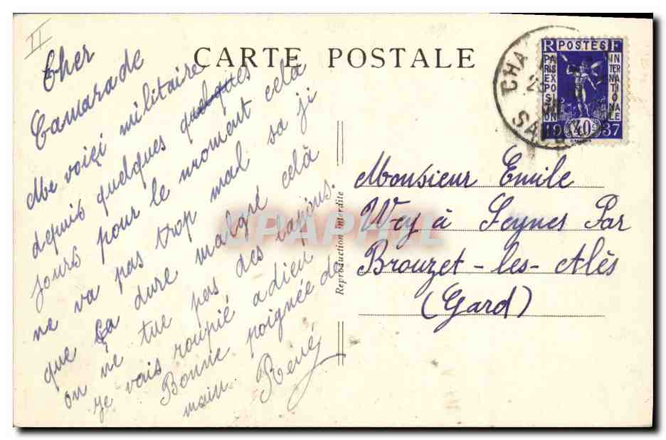 CPA Militaria Chasseurs alpins  — Rückseite