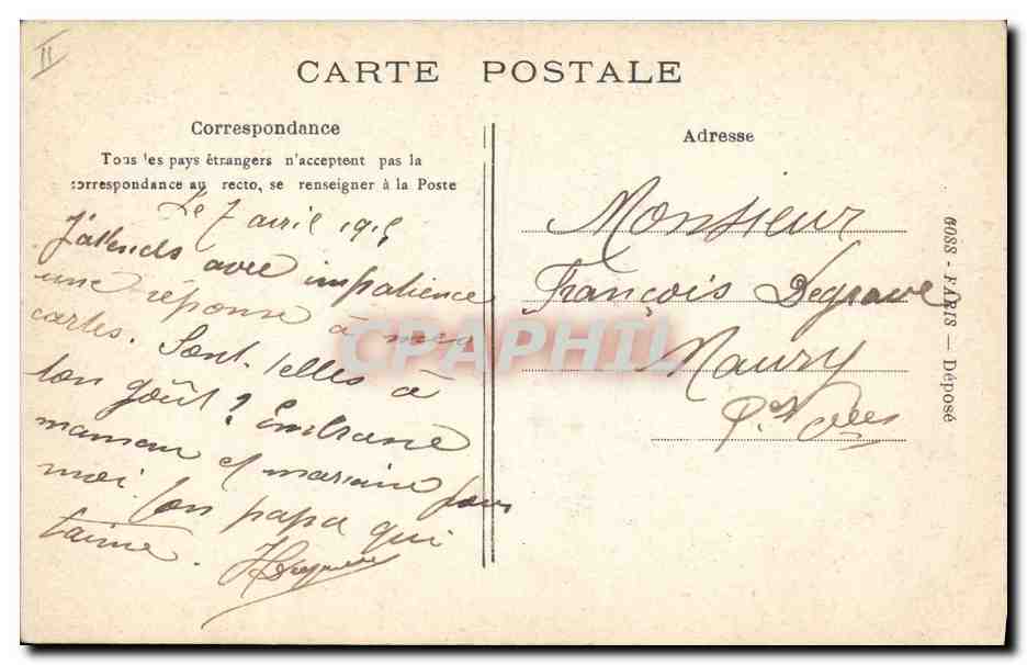 CPA Militaria Chasseurs alpins Les Alpins au Col Ste Marie  — Rückseite