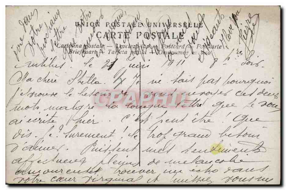 CPA Militaria Chasseurs alpins Femme Fleurs  — Rückseite