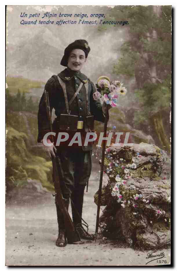 CPA Militaria Chasseurs alpins 