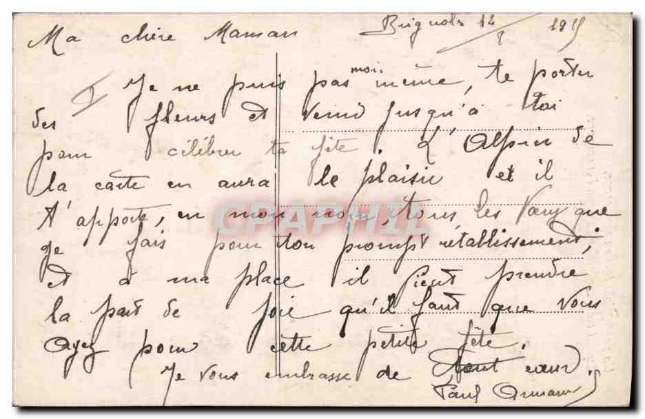 CPA Militaria Chasseurs alpins  — Rückseite