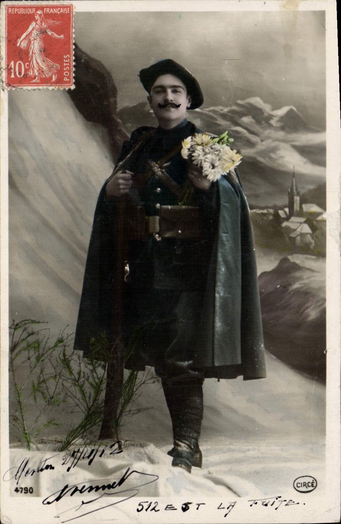 CPA Militaria Chasseurs alpins 