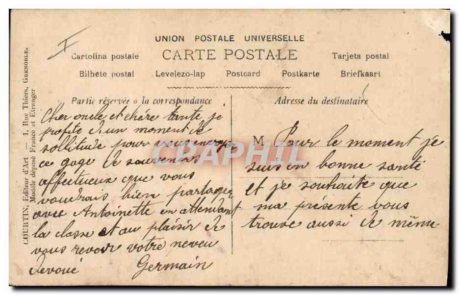 CPA Militaria Chasseurs alpins En manoeuvres d'hiver Nice  — Rückseite