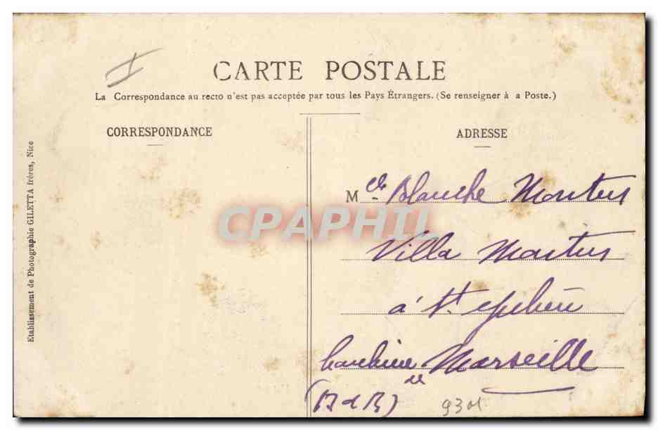 CPA Militaria Chasseurs alpins St Martin Vesubie Le col de la Cerise en hiver  — Rückseite