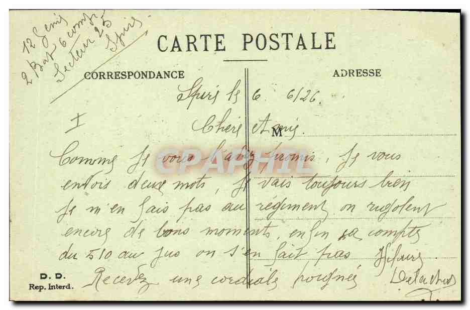CPA Militaria Scenes de caserne La corvee de battage des couvertures — Rückseite