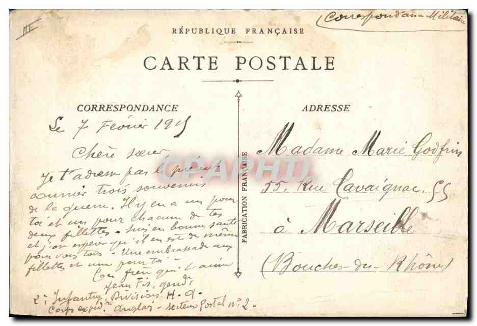 CPA Militaria Une embuscade en Argonne  — Rückseite