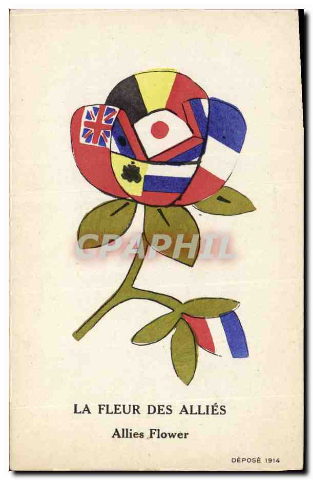 CPA Militaria La fleur des allies 