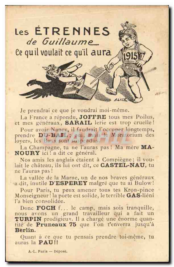 CPA Militaria Les etrennes de Guillaume Aigle