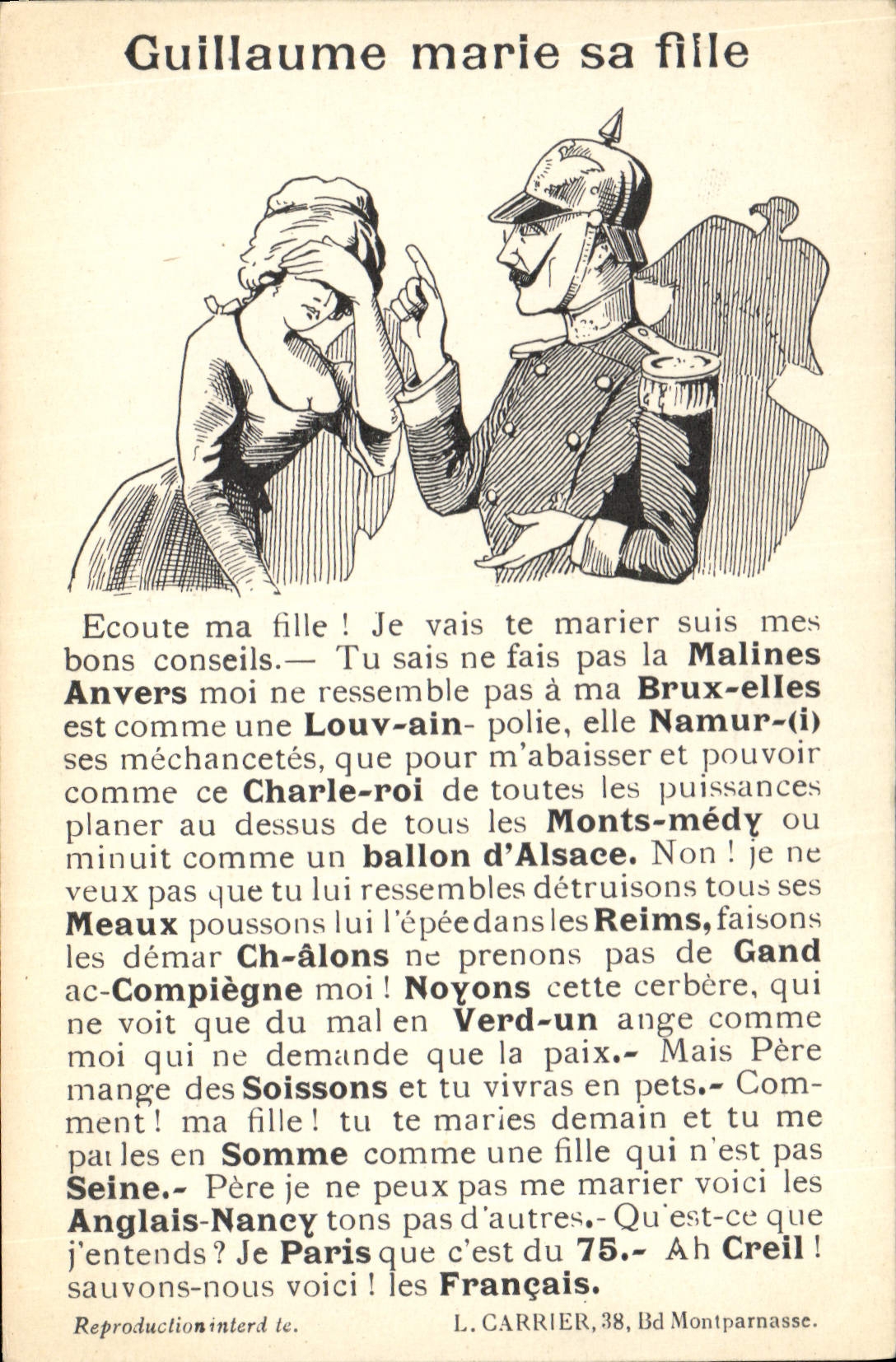 CPA Militaria Guillaume marie sa fille 